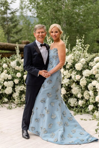 Elegant Blue Sheath 3D Handmade Flowers Mother of the Bride/Groom Dress Evening Formal Prom Dress