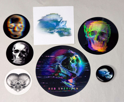 RARE: Skull Promo Sticker + Pin Pack