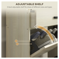 Industrial Shoe Cabinet – 12-Pair Storage, Tilt-Out Drawers & Top Drawer for Accessories – Distressed White - Thumbnail 4