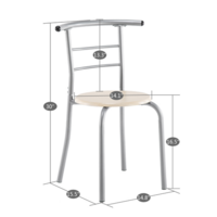 3-Piece Space-Saving Breakfast Table Set – MDF PVC Dining Table with 2 Chairs, Natural Wood Finish - Thumbnail 2