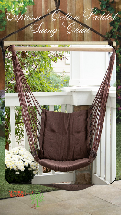 Espresso Cotton Padded Swing Chair