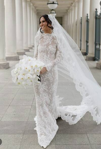 Elegant Mermaid Lace Wedding Dress Bridal Gown Wedding Gown