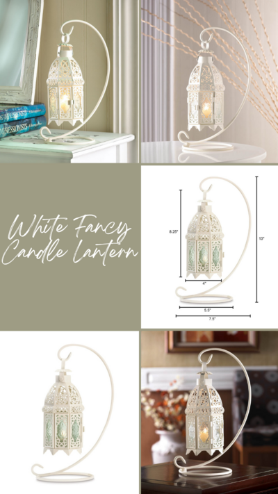 White Fancy Candle Lantern