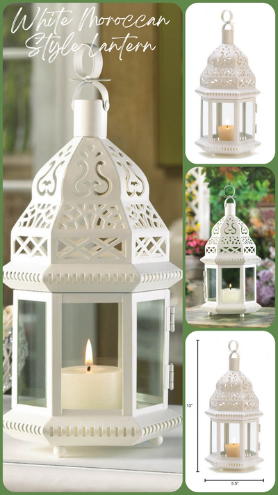 White Moroccan Style Lantern