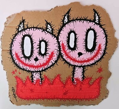 😈😇Painting by Celipe Perroloco "Two Demons"