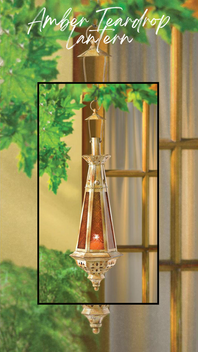 Amber Teardrop Lantern