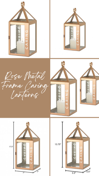 Rose Metal Frame Caring Lanterns
