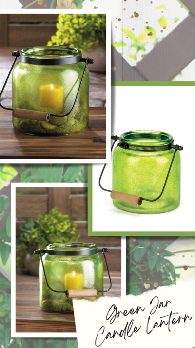 Green Jar Candle Lantern