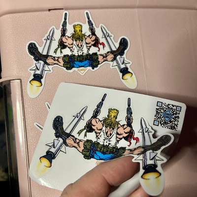 Buff 80s Dude kiss-cut Sticker