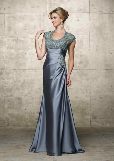 Elegant Blue Sheath Mother of the Bride/Groom Dress Evening Formal Prom Dress