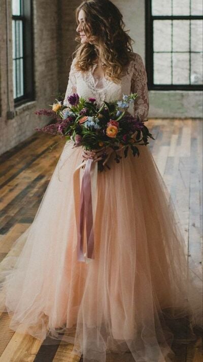 Plus Size Lace Beach Boho Wedding Dress Bridal Gown Wedding Gown