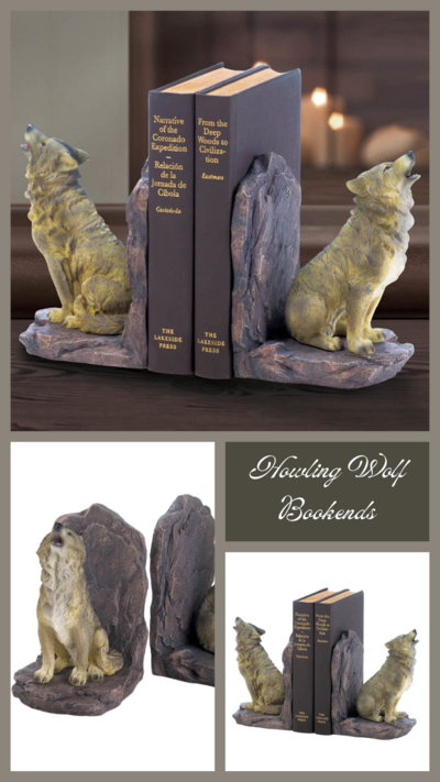 Howling Wolf Bookends