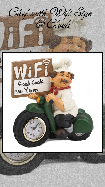 Chef w/Wifi Sign & Clock
