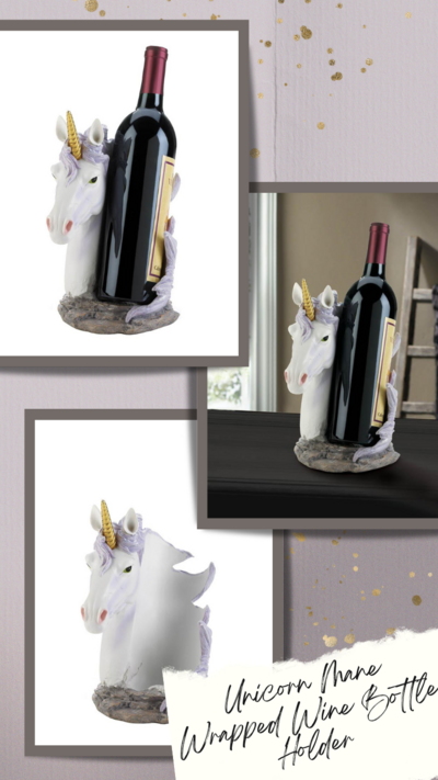 Unicorn Mane Wrapped Wine Bottle Holder