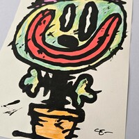 🌱Drawing by Celipe Perroloco "Roots Beyond the Pot"  - Thumbnail 2