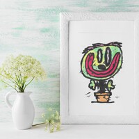 🌱Drawing by Celipe Perroloco "Roots Beyond the Pot"  - Thumbnail 4