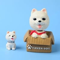 Creative Bobblehead Dog in Teacup Figurine – Cartoon Teddy Bear Hound for Home & Car Decor - Thumbnail 3