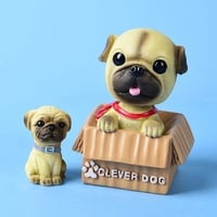 Creative Bobblehead Dog in Teacup Figurine – Cartoon Teddy Bear Hound for Home & Car Decor - Thumbnail 4