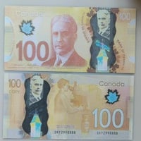 100pcs Realistic Prop Money – Australian & Canadian Banknote Replicas (20, 50, 100) for Movies, TV, Training & Displays - Thumbnail 2