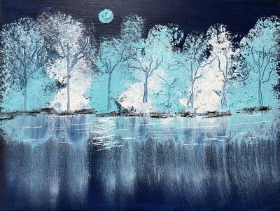 Winter At Blue Moon Lake Art Print