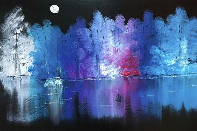 Night At The Lake Art Print