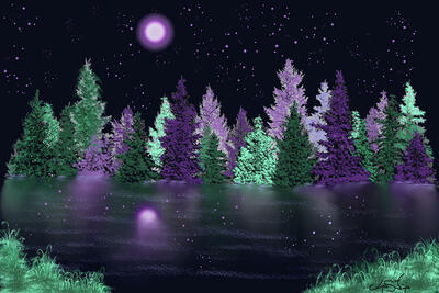 Under The Purple Moon Art Print