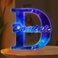 Custom Engraved "Alexa" LED Letter Night Light – Galaxy Design Acrylic Lamp, USB Powered, Adjustable Light for Bedroom & Gift Decor - Thumbnail 2