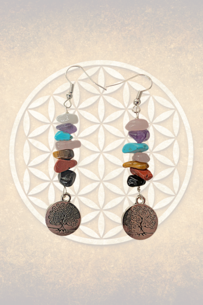 Tree of Life Chakra Earrings