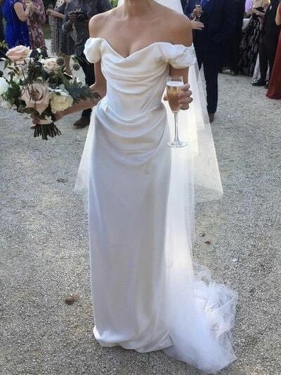 Sexy Sheath Off the Shoulder Wedding Dress Bridal Gown Wedding Gown