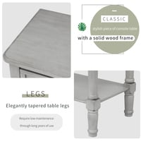TREXM Narrow Console Table – Slim Gray Wash Sofa Table with 3 Storage Drawers & Bottom Shelf, Solid Wood, Easy Assembly for Living Room or Hallway - Thumbnail 5