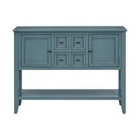 Cambridge Vintage Console Table – Dark Blue, 4 Drawers & Bottom Shelf, Solid Wood & MDF, Elegant Entryway Table for Living Room or Kitchen - Thumbnail 4