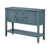Cambridge Vintage Console Table – Dark Blue, 4 Drawers & Bottom Shelf, Solid Wood & MDF, Elegant Entryway Table for Living Room or Kitchen - Thumbnail 5