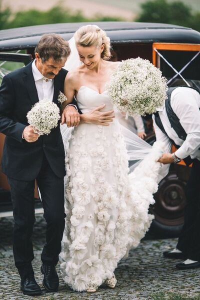 3D Handmade Flowers Mermaid Wedding Dress Bridal Gown Wedding Gown