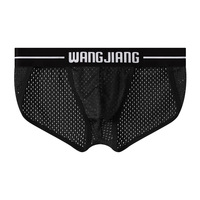 Wholesale 6PK Wangjiang Men's sexy underwear lingerie breathable mesh holes high-legs pouch briefs 3075GC - Thumbnail 9