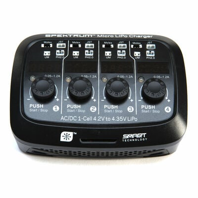 Spektrum SPMXC1040 S44 Micro 4-port AC/DC 1S LiPo Charger