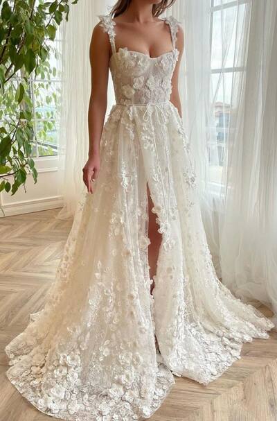 Simple A Line Lace Wedding Dress Bridal Gown Wedding Gown