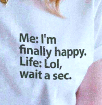 Free Shipping-LIFE:WAIT A SEC TEE