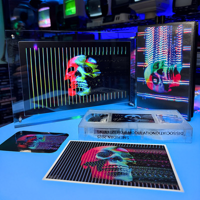 skull.zero VHS deluxe edition: large 7" video print + blue glow-in-the-dark tape + digital file