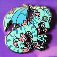 Stitch the Zombie Dragon Enamel Pin - Thumbnail 1