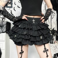 Gothic Cross Pandents Ruffle Skirt - Thumbnail 1