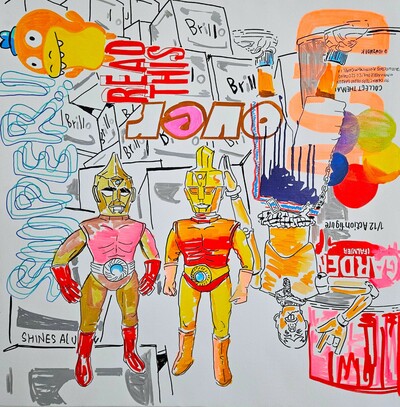 Painting by Judas Arrieta "Super Toys"