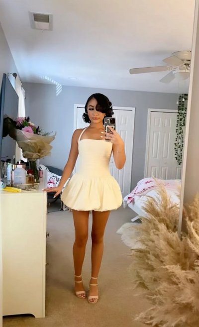 Lovely A-Line Ivory Short Homecoming Dresses