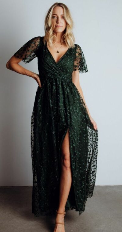 Dark Green A Line Lace Mother of the Bride/Groom Dress Evening Formal Dress