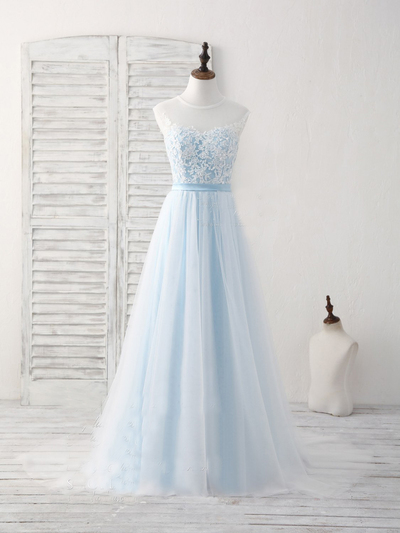 White and Blue Prom Dresses, Long Party Dresses, Formal Dresses, Bridesmaid Dresses, Maid of Honor Dresses