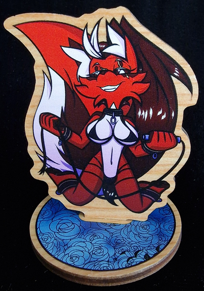Furry BDSM Wooden Standee - Willow The Somali Cat