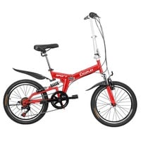 iDeaPlay P11 Folding Bike 6-Speed 20" | Lightweight High Carbon Steel Frame, Adjustable Seat & Handlebar, V-Brakes - Thumbnail 3