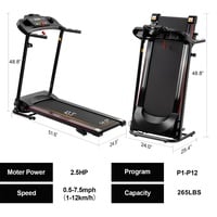 Bominfit JK1609A Folding Treadmill | 2.5HP Motor, 12 Preset Programs, Bluetooth, 3-Level Manual Incline, LED Display, 265 lb Capacity - Thumbnail 4