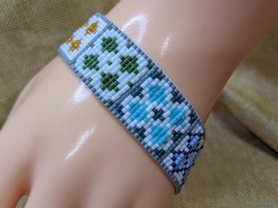 Pixel Bracelet - Rainbow Quilt Squares (Flaw Discount)