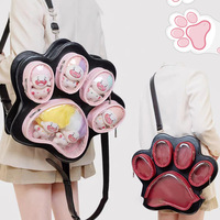 Kawaii Cute Cat Paw Transparent Backpack - Thumbnail 2