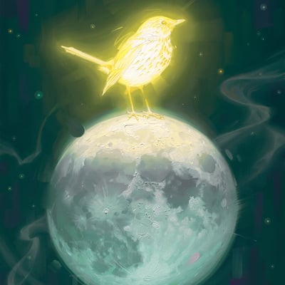 Moon lander - print of original oil painting - Thumbnail 1